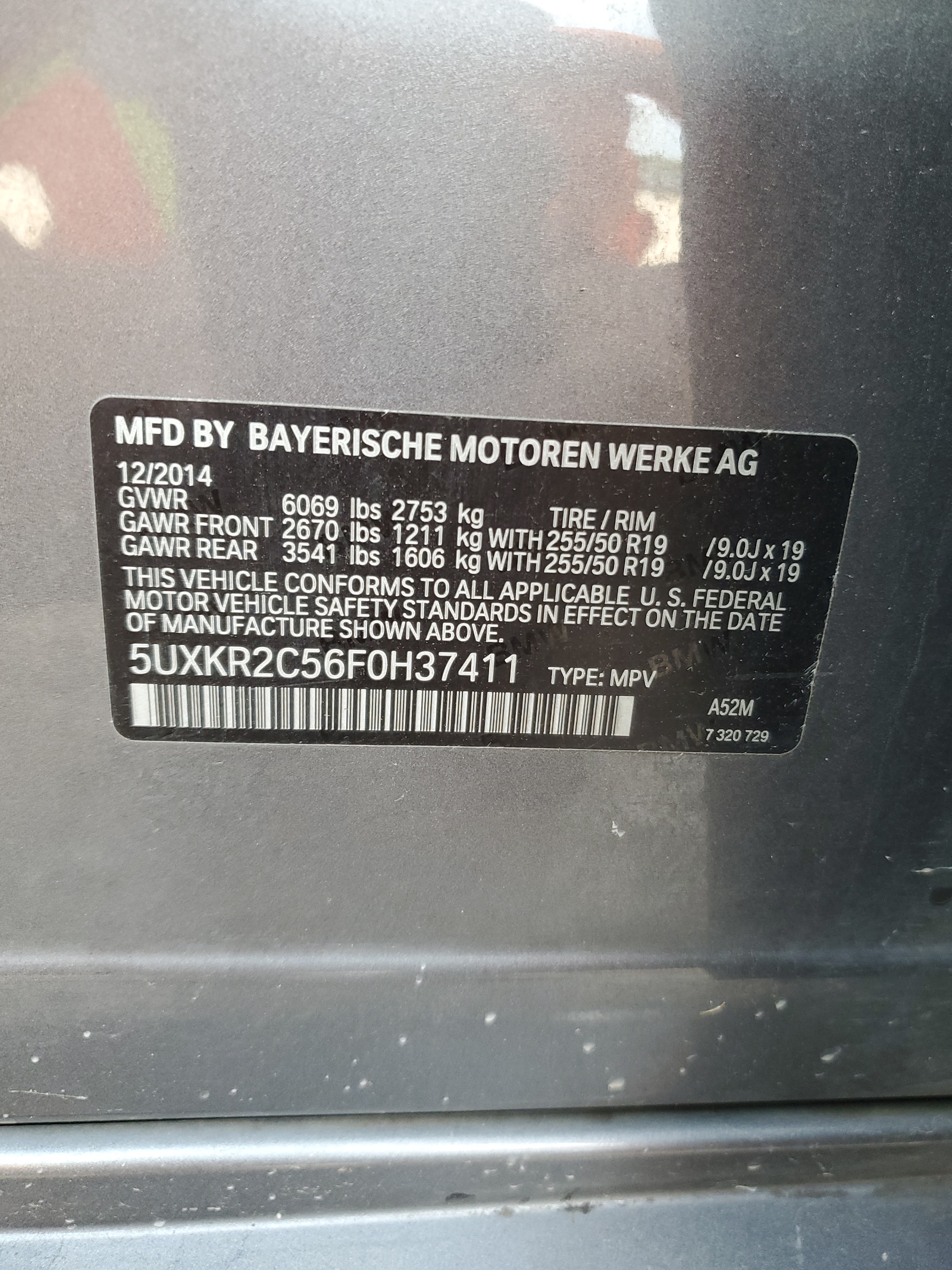 5UXKR2C56F0H37411 2015 BMW X5 Sdrive35I