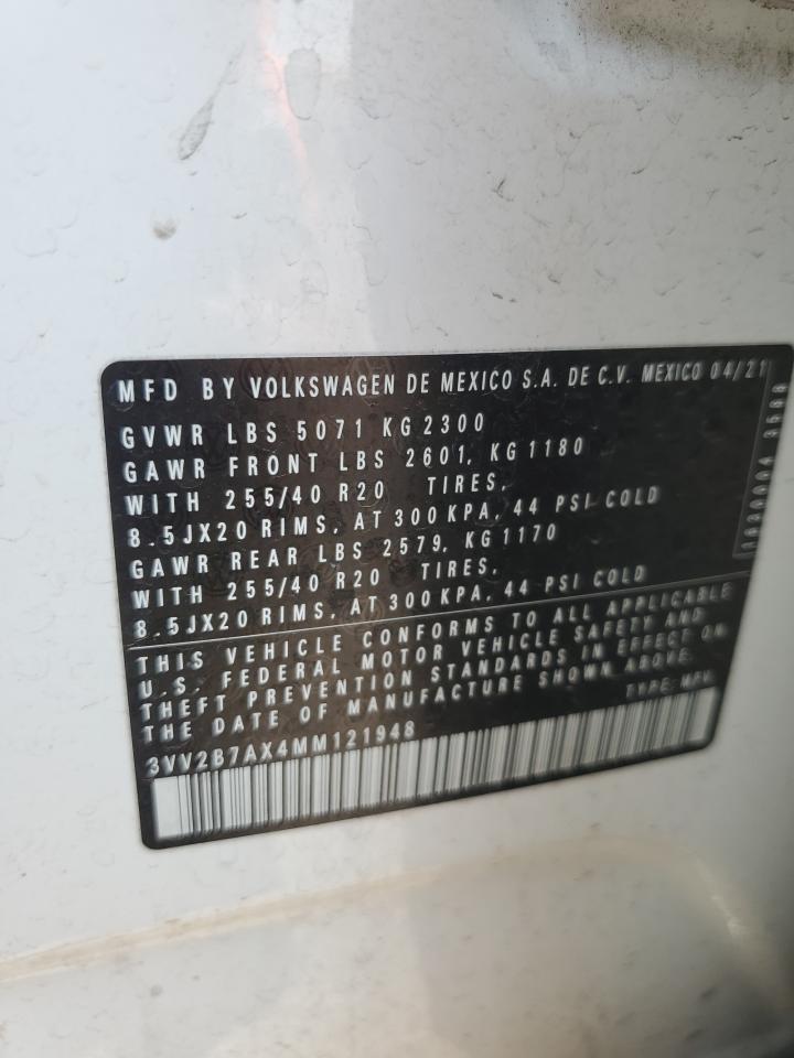 2021 Volkswagen Tiguan Se VIN: 3VV2B7AX4MM121948 Lot: 64319384