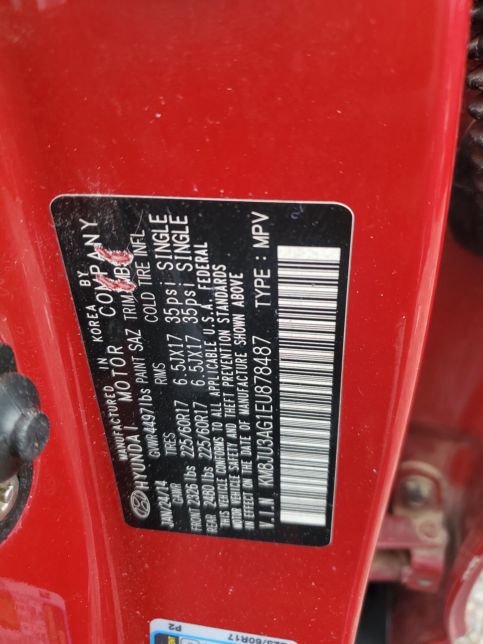 KM8JU3AG1EU878487 2014 Hyundai Tucson Gls