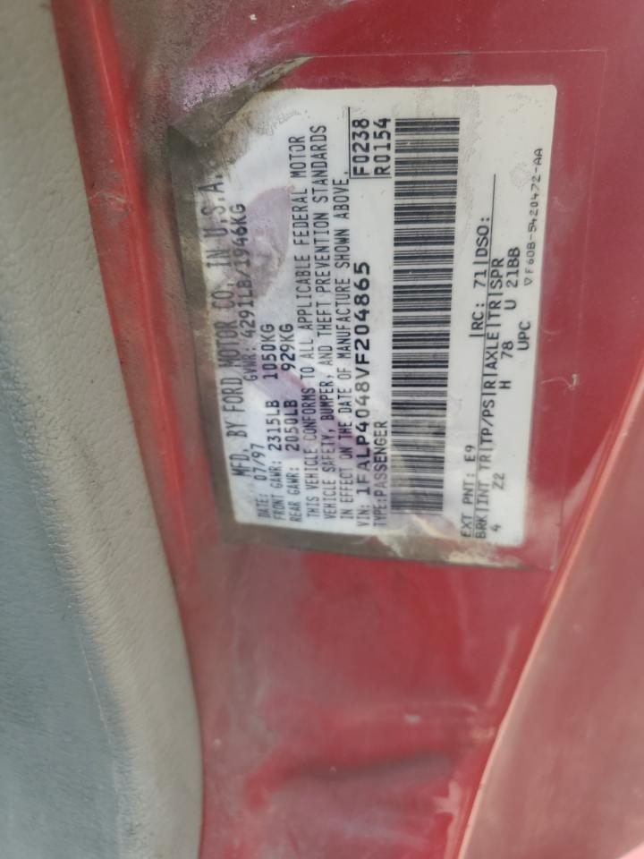 1997 Ford Mustang VIN: 1FALP4048VF204865 Lot: 61326984