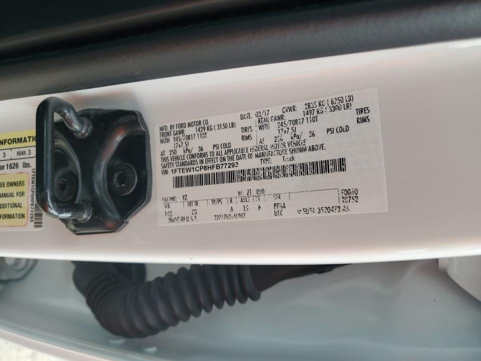 1FTEW1CP8HFB77293 2017 Ford F150 Supercrew