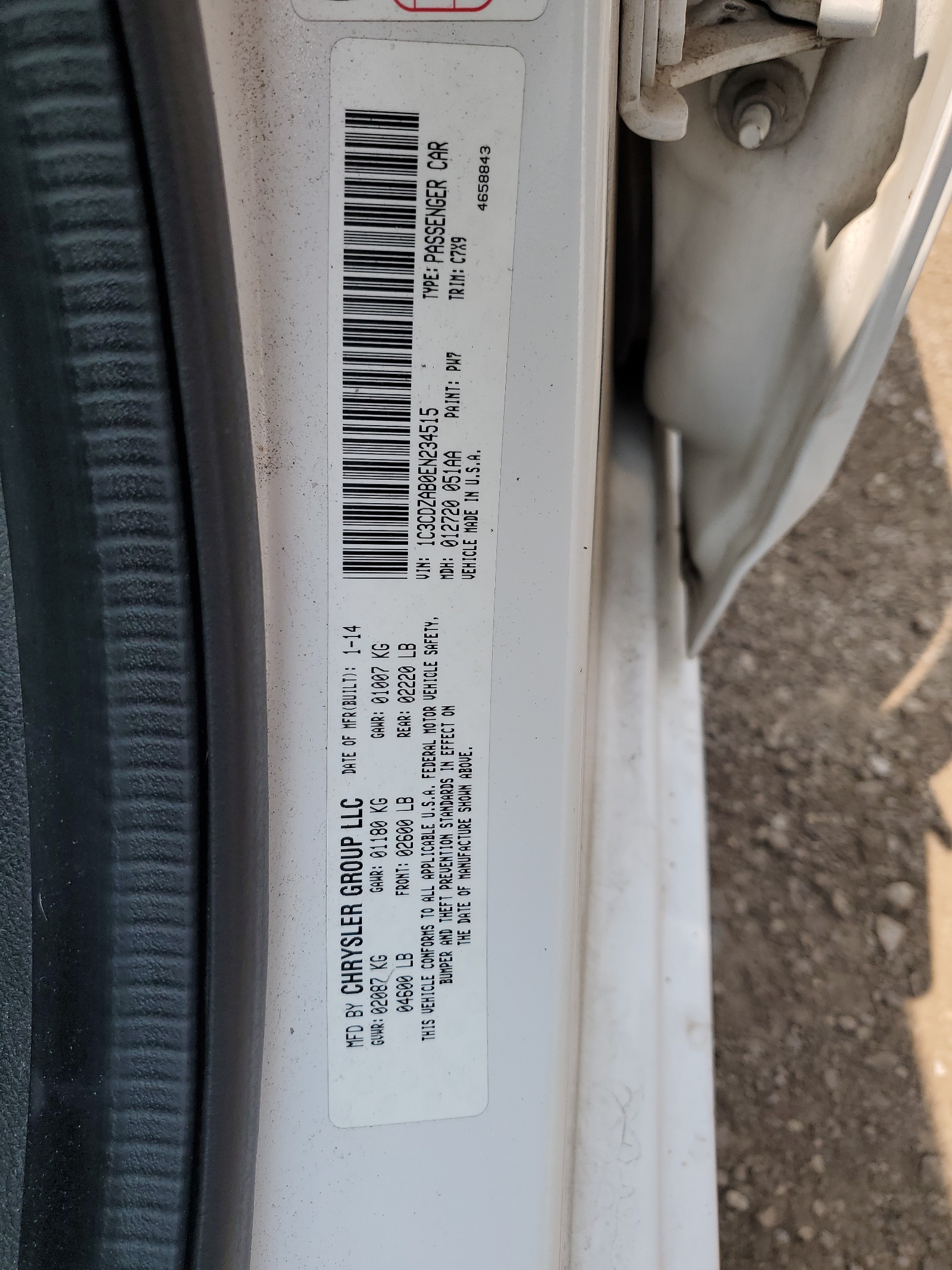 1C3CDZAB0EN234515 2014 Dodge Avenger Se