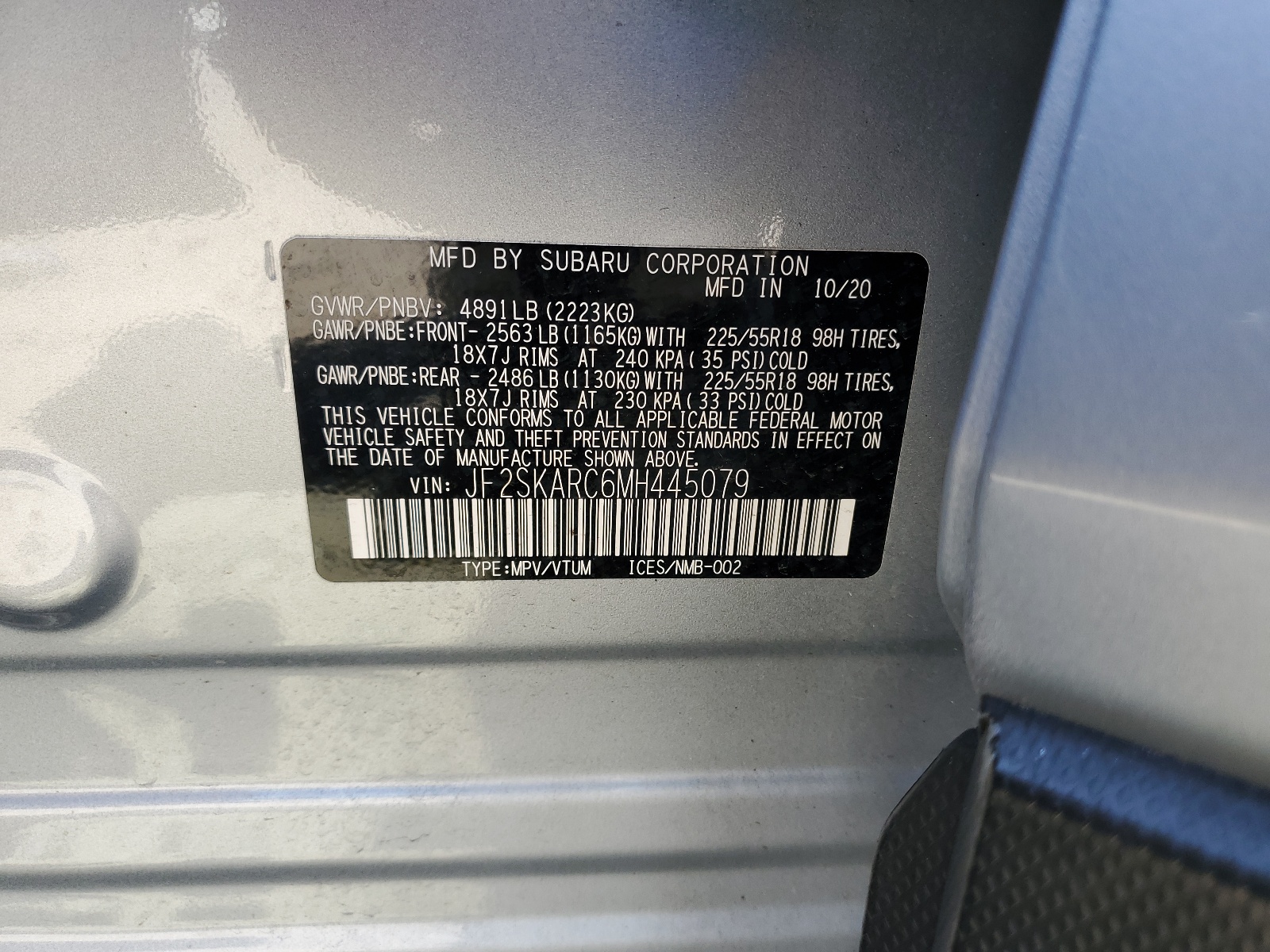 JF2SKARC6MH445079 2021 Subaru Forester Sport