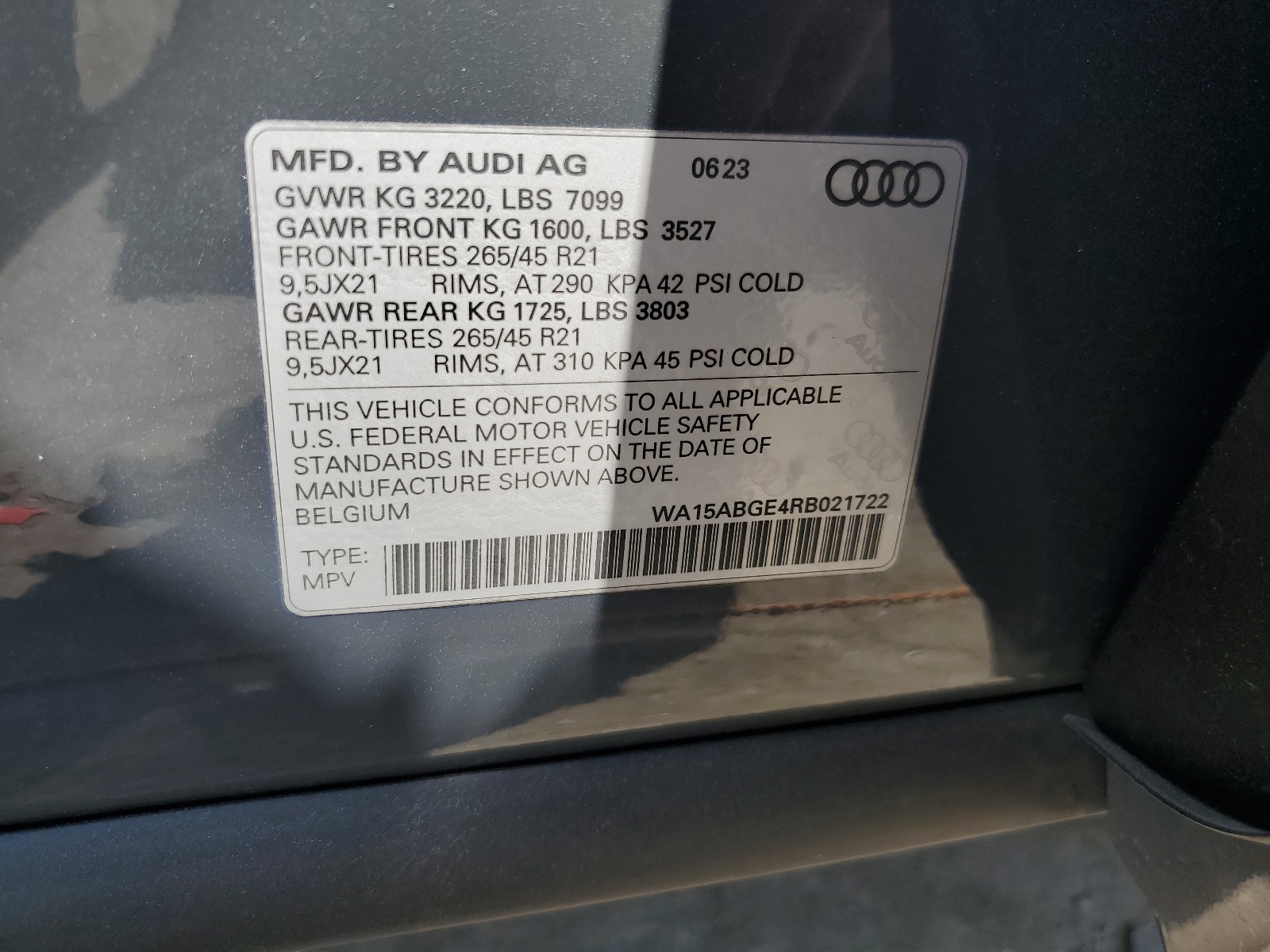 WA15ABGE4RB021722 2024 Audi Q8 E-Tron Premium Plus