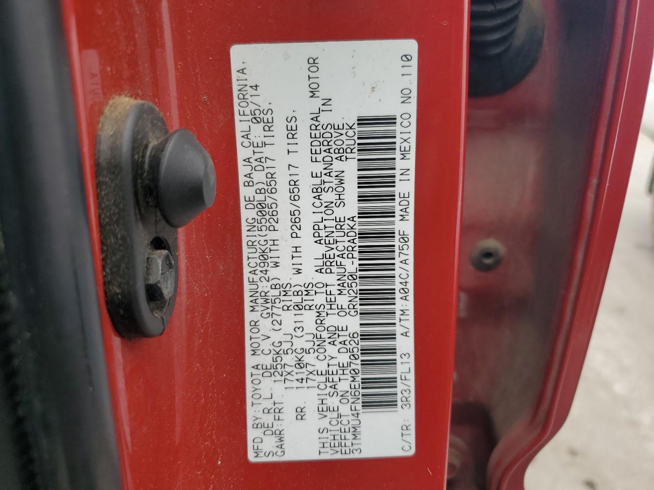 2014 Toyota Tacoma Double Cab Long Bed VIN: 3TMMU4FN6EM070526 Lot: 64487054