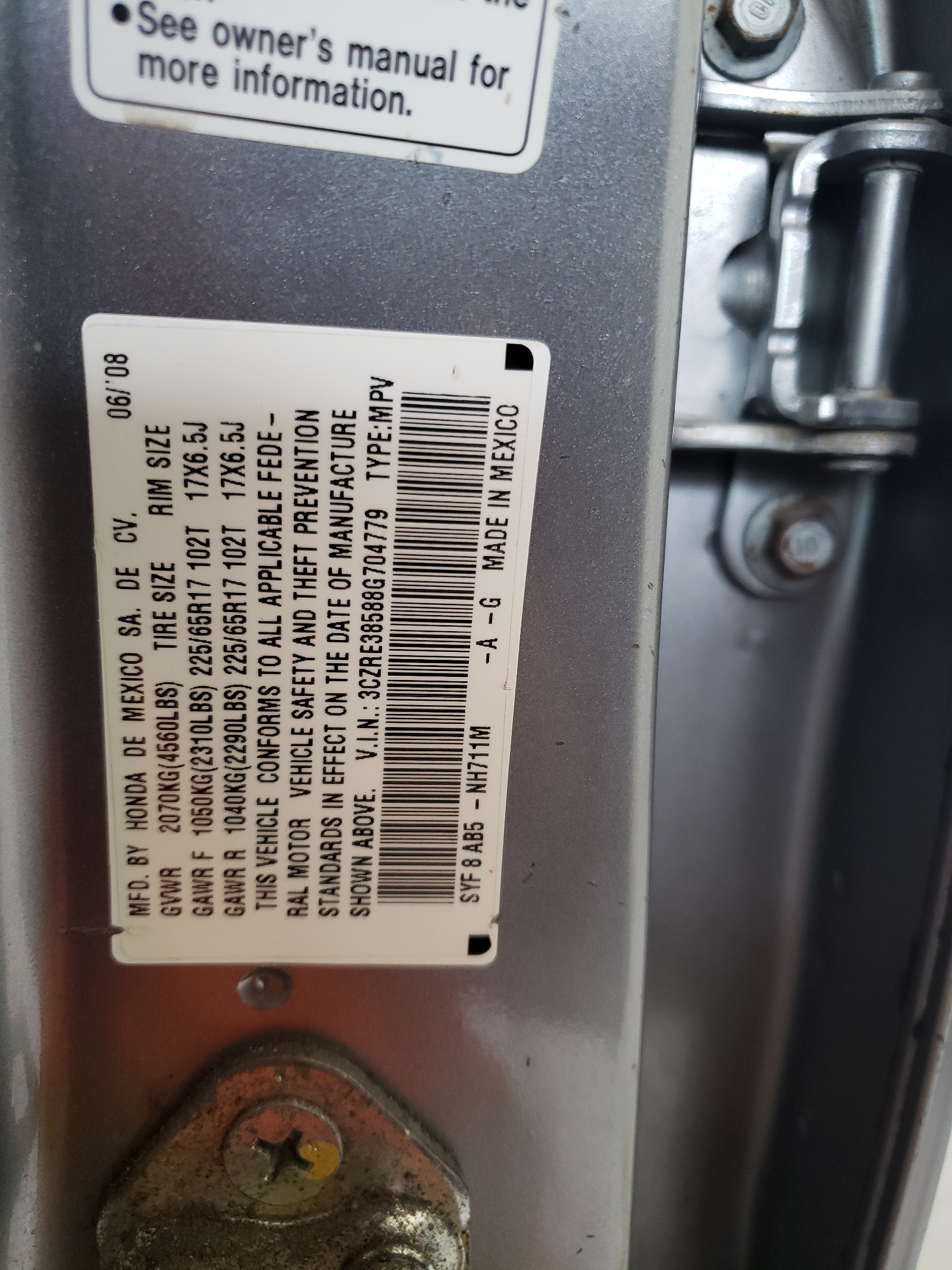 3CZRE38588G704779 2008 Honda Cr-V Ex