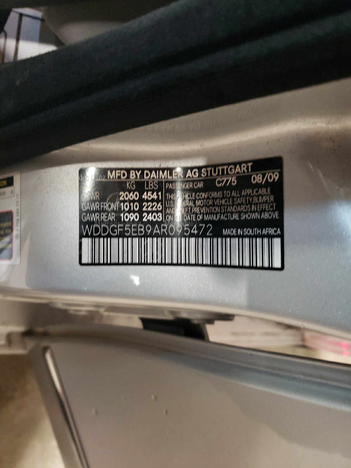 WDDGF5EB9AR095472 2010 Mercedes-Benz C 300