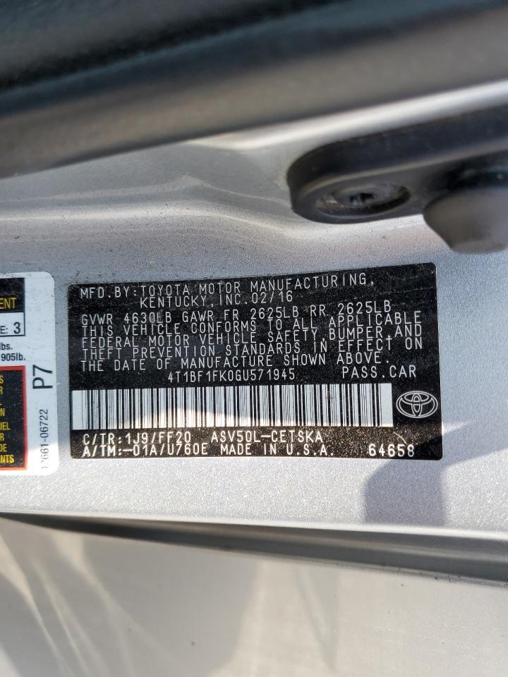 4T1BF1FK0GU571945 2016 Toyota Camry Le