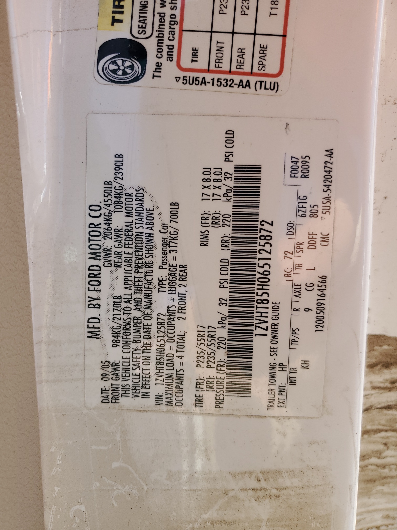 1ZVHT85H065125872 2006 Ford Mustang Gt