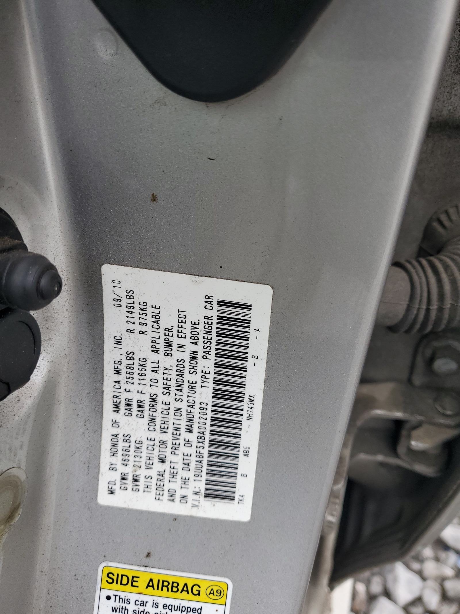 19UUA8F5XBA002093 2011 Acura Tl