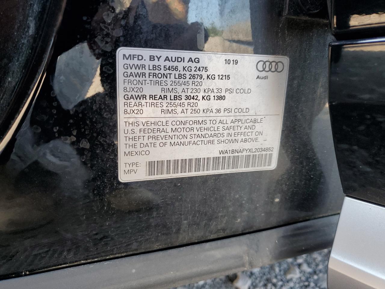 2020 Audi Q5 Premium Plus VIN: WA1BNAFYXL2034852 Lot: 63426114