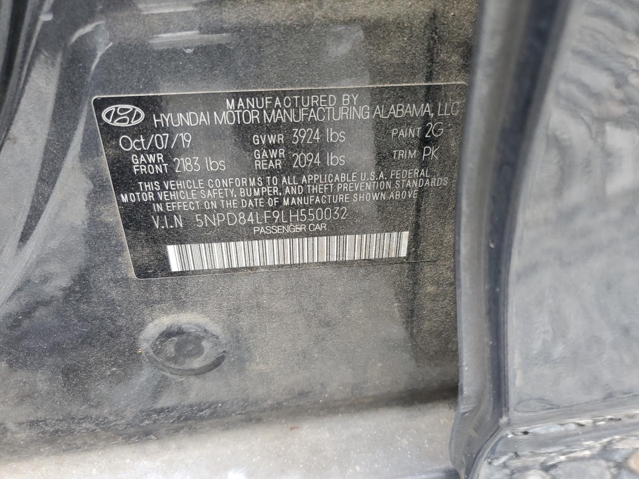 2020 Hyundai Elantra Sel VIN: 5NPD84LF9LH550032 Lot: 63676364