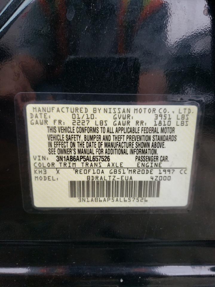 2010 Nissan Sentra 2.0 VIN: 3N1AB6AP5AL657526 Lot: 64562734