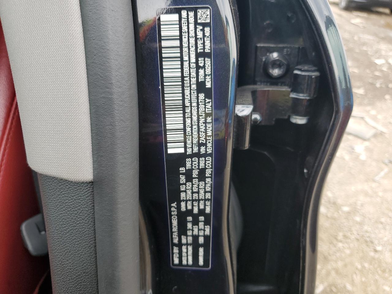 2018 Alfa Romeo Stelvio Sport VIN: ZASFAKPN1J7B91786 Lot: 62727284