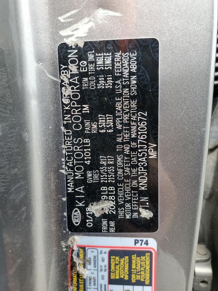 2018 Kia Soul + VIN: KNDJP3A51J7610672 Lot: 61056054