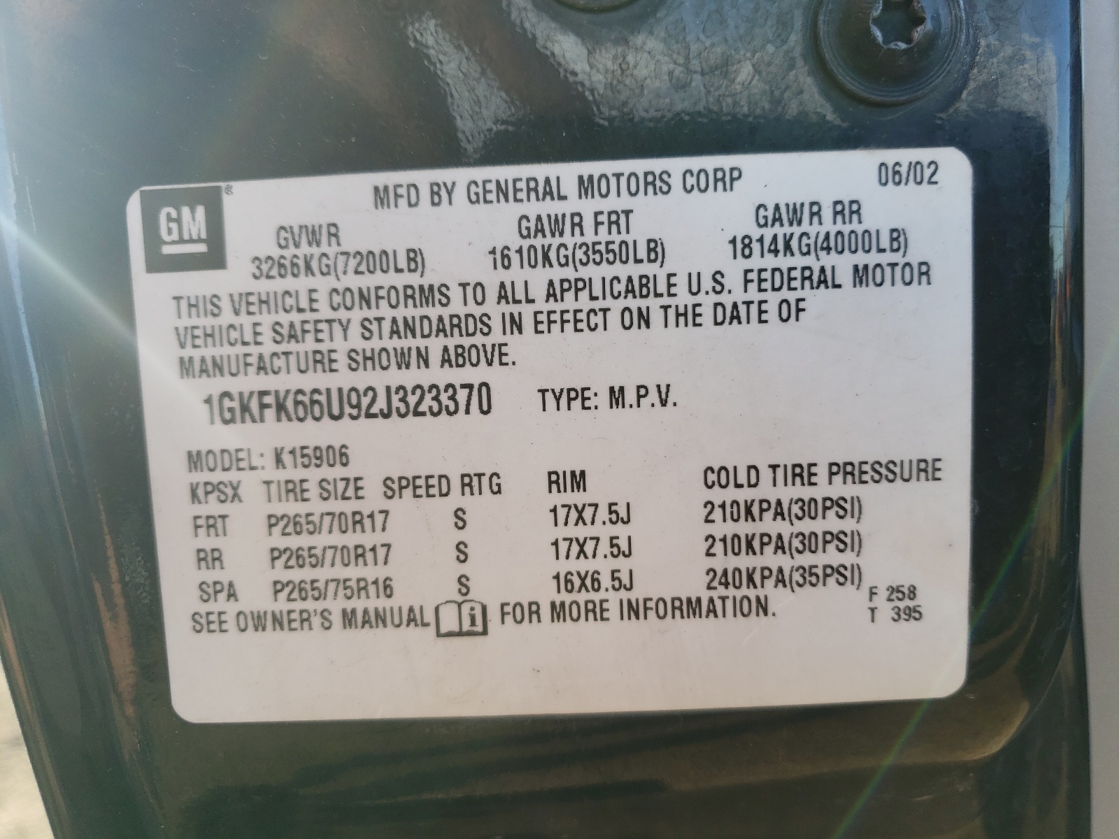 1GKFK66U92J323370 2002 GMC Denali Xl K1500