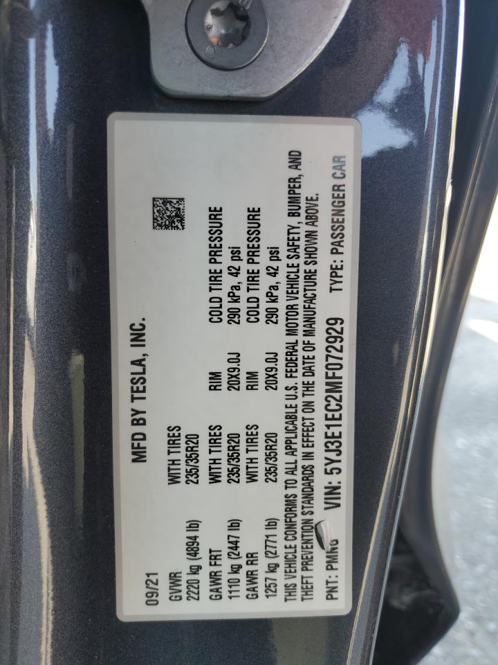 5YJ3E1EC2MF072929 2021 Tesla Model 3