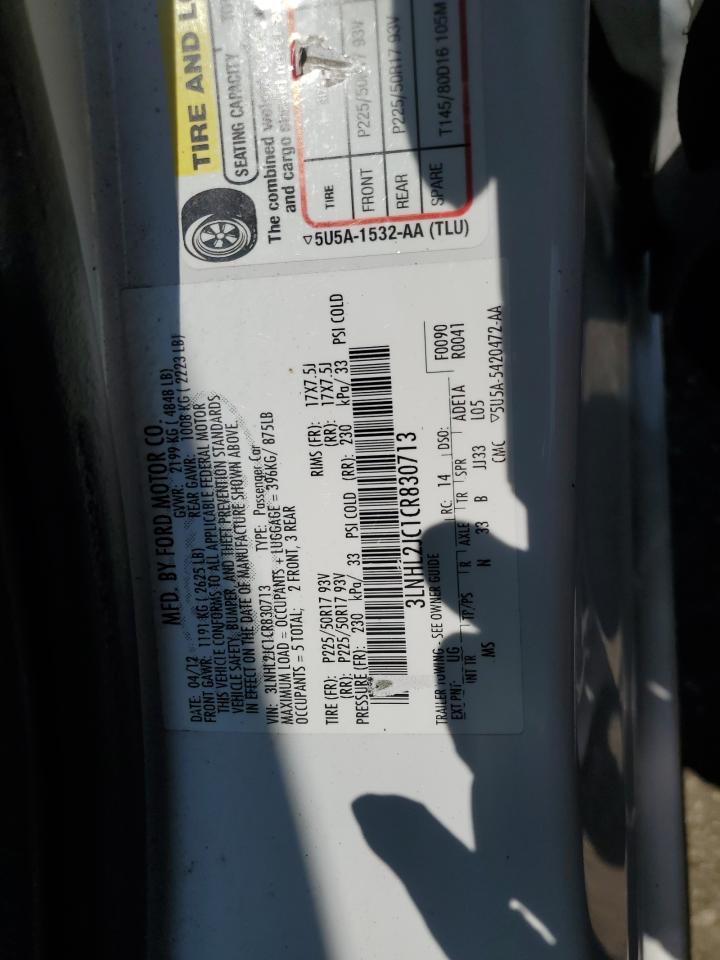 2012 Lincoln Mkz VIN: 3LNHL2JC1CR830713 Lot: 63663644