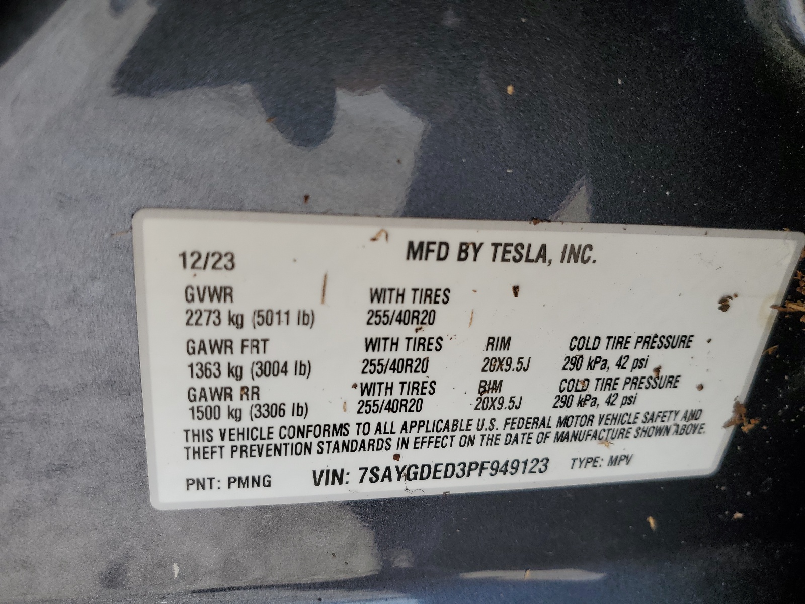 7SAYGDED3PF949123 2023 Tesla Model Y