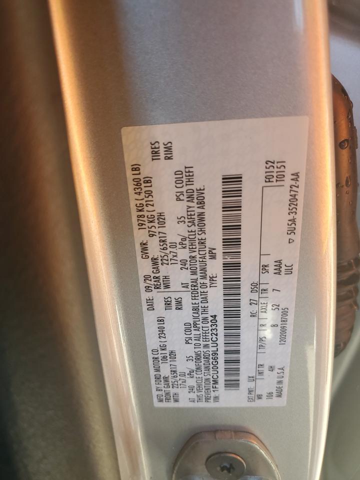 2020 Ford Escape Se VIN: 1FMCU0G69LUC23304 Lot: 65281384