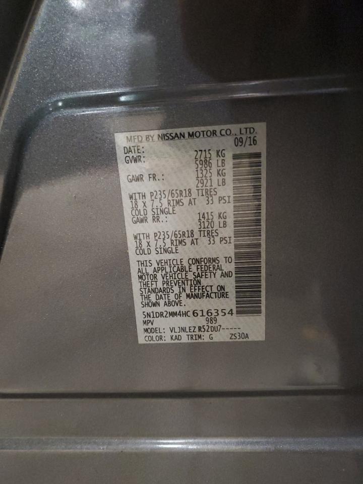 2017 Nissan Pathfinder S VIN: 5N1DR2MM4HC616354 Lot: 64085764