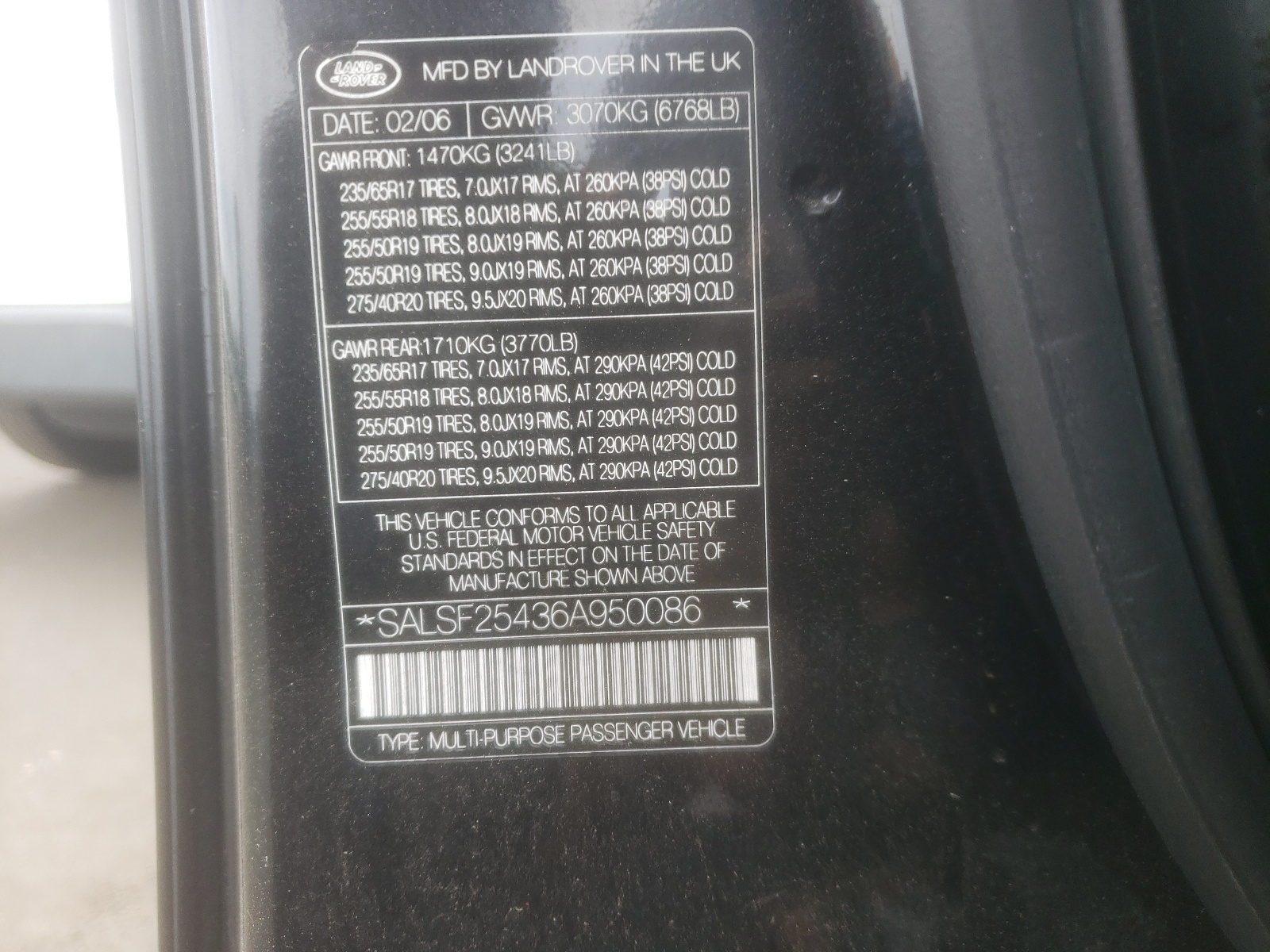 SALSF25436A950086 2006 Land Rover Range Rover Sport Hse