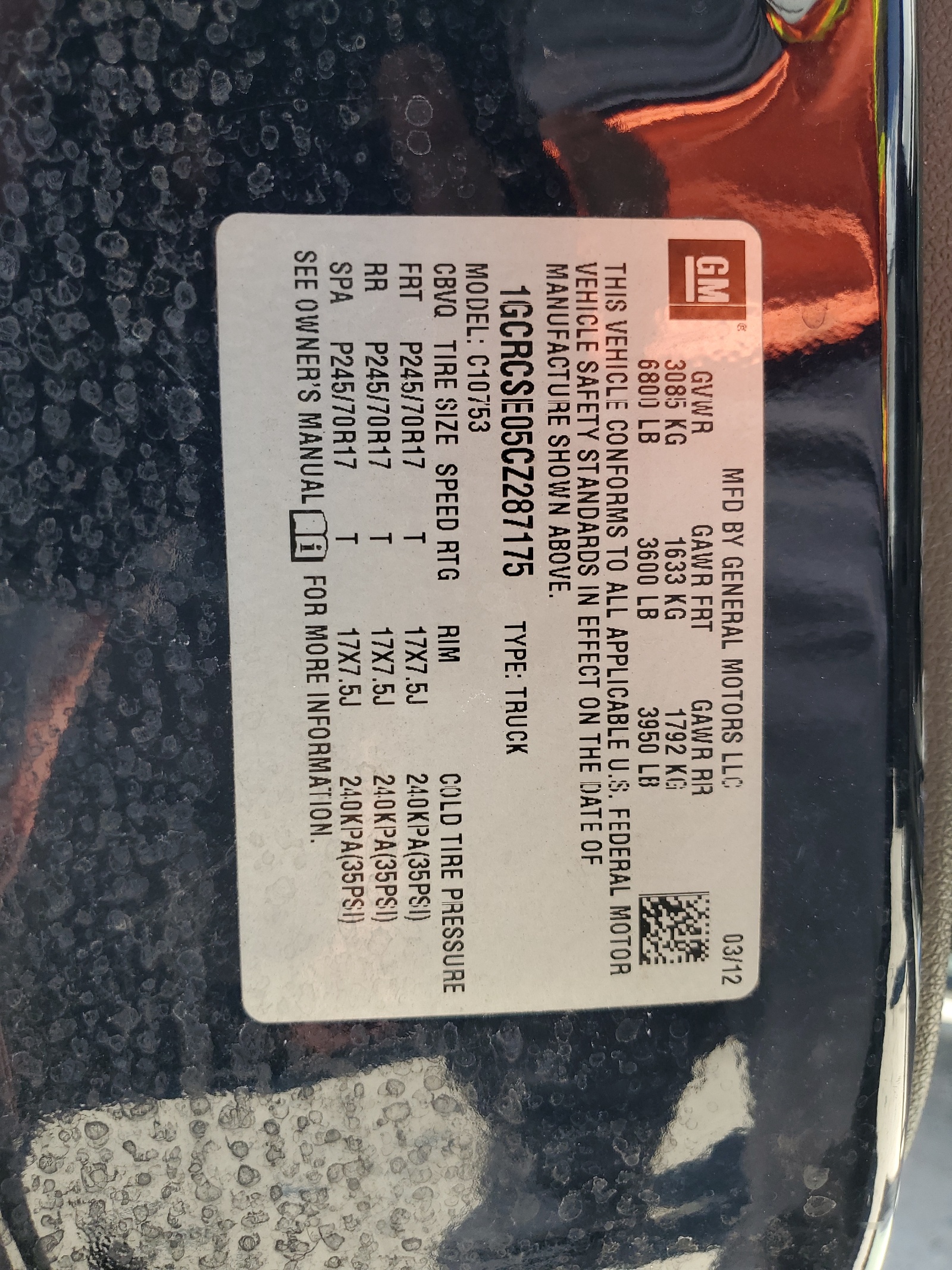 1GCRCSE05CZ287175 2012 Chevrolet Silverado C1500 Lt