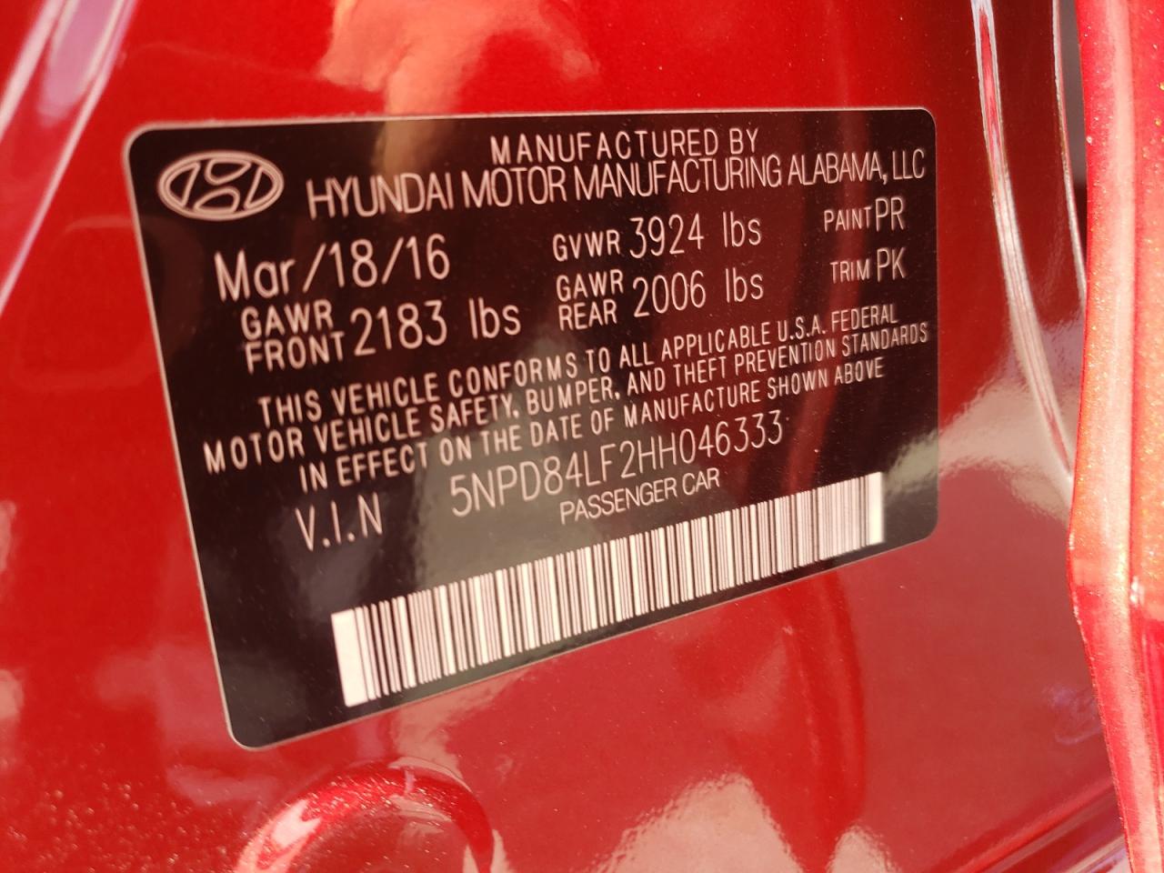 2017 Hyundai Elantra Se VIN: 5NPD84LF2HH046333 Lot: 65003384