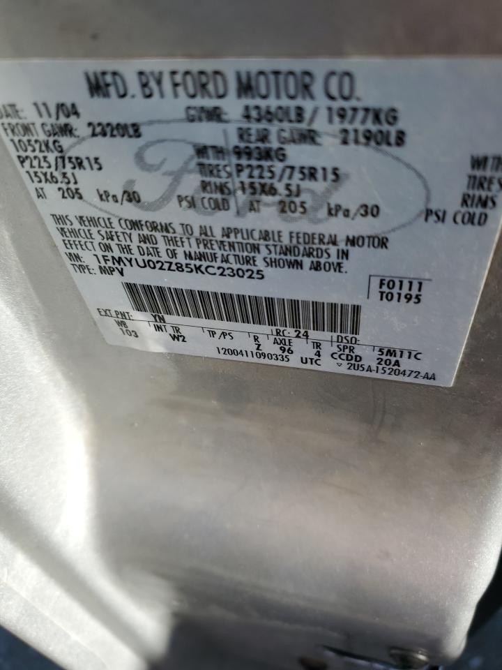 2005 Ford Escape Xls VIN: 1FMYU02Z85KC23025 Lot: 62389174