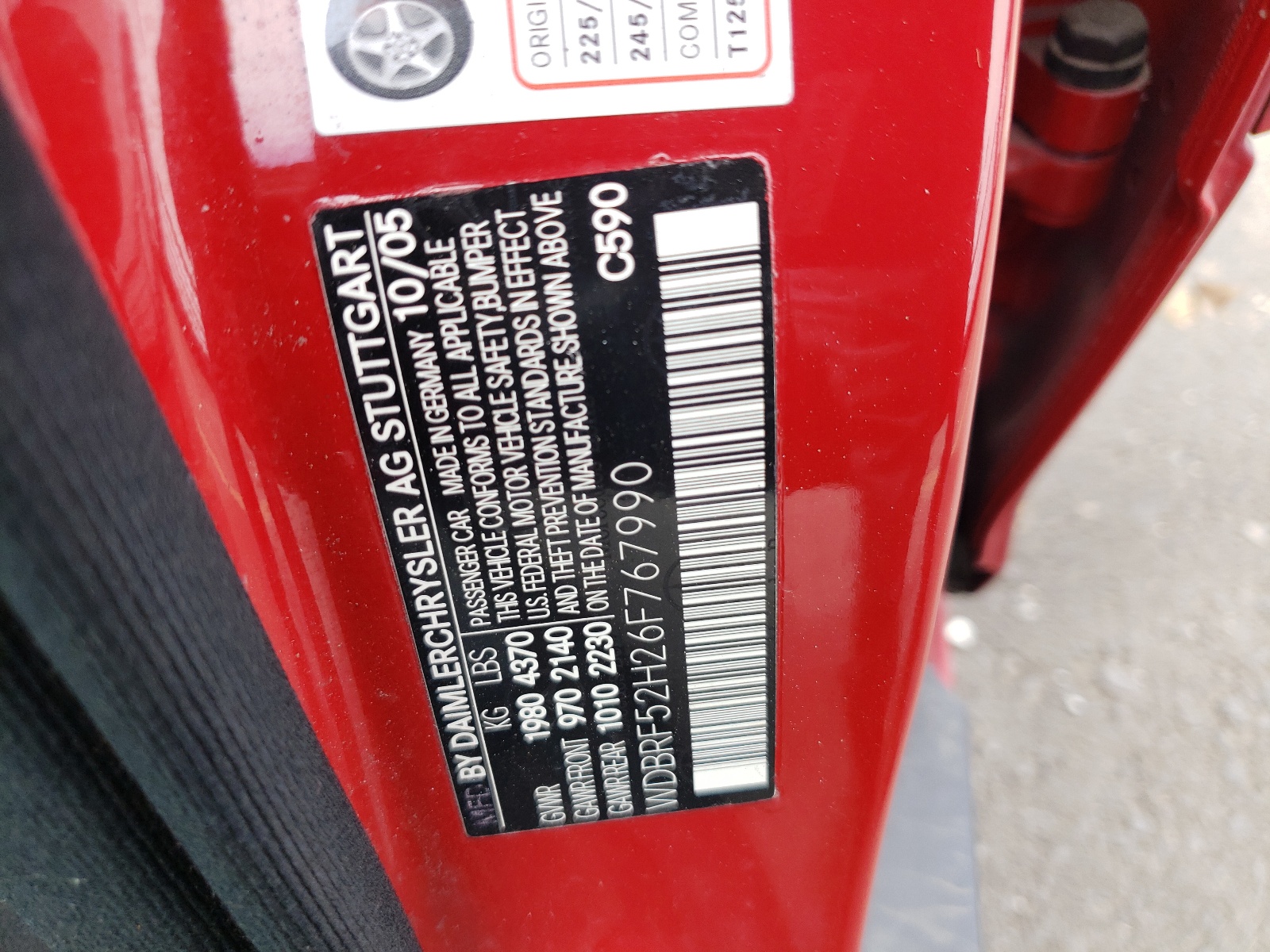 WDBRF52H26F767990 2006 Mercedes-Benz C 230