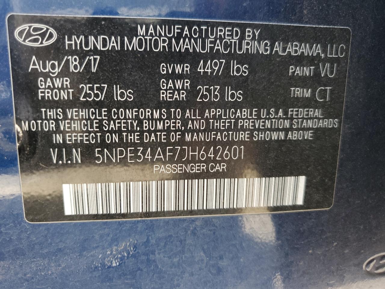 2018 Hyundai Sonata Sport VIN: 5NPE34AF7JH642601 Lot: 62454244