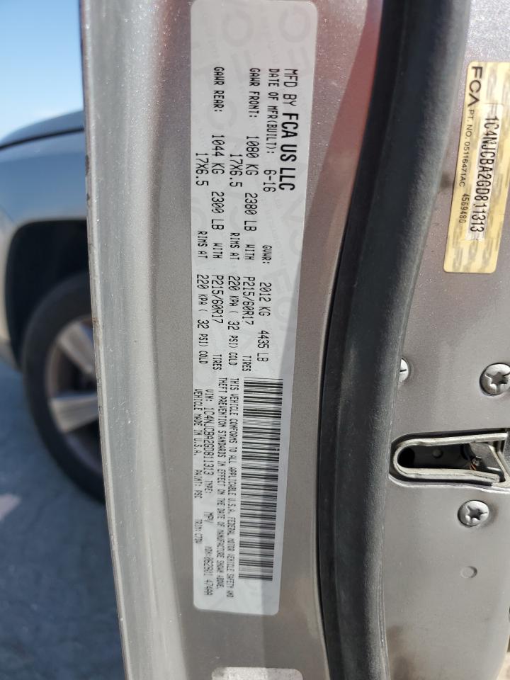 2016 Jeep Compass Sport VIN: 1C4NJCBA2GD811313 Lot: 65195644