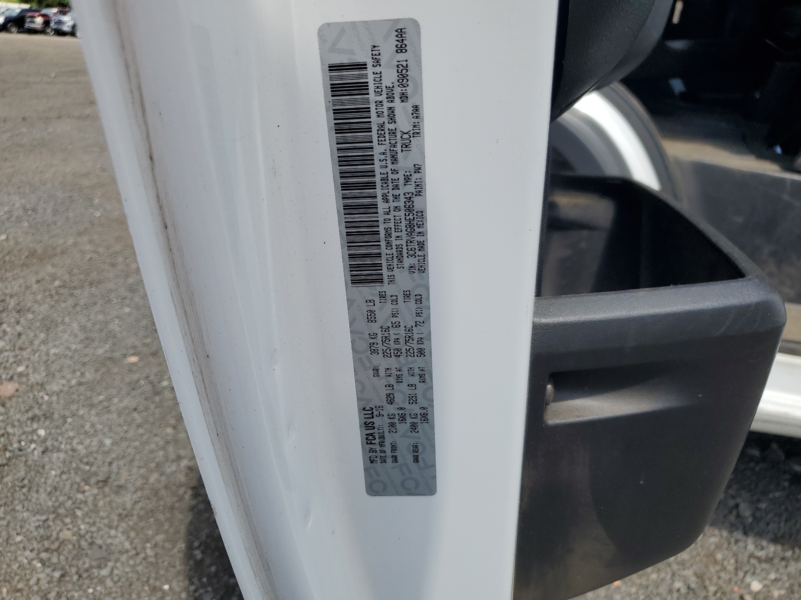 3C6TRVAG8HE506343 2017 Ram Promaster 1500 1500 Standard