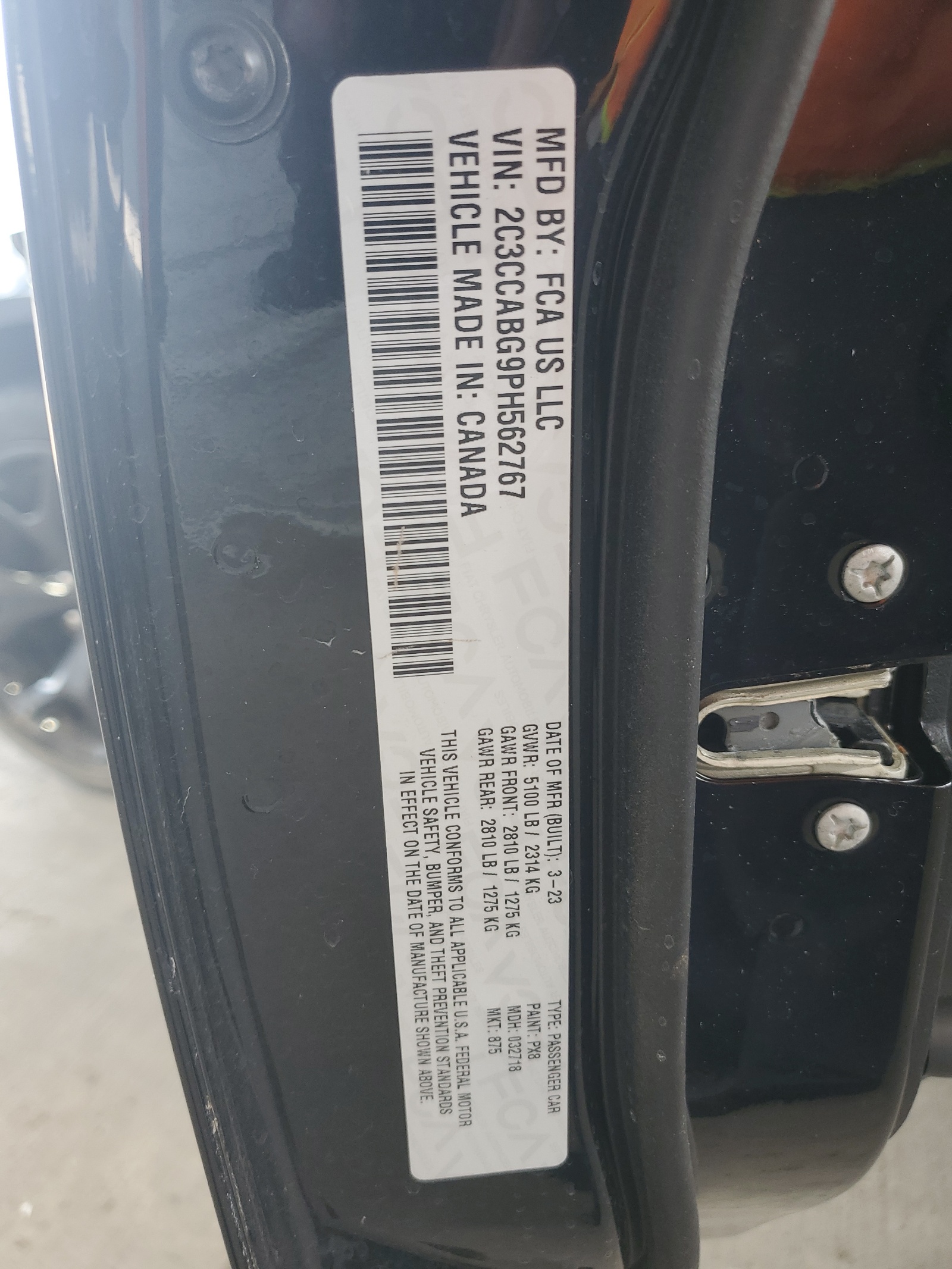 2C3CCABG9PH562767 2023 Chrysler 300 S