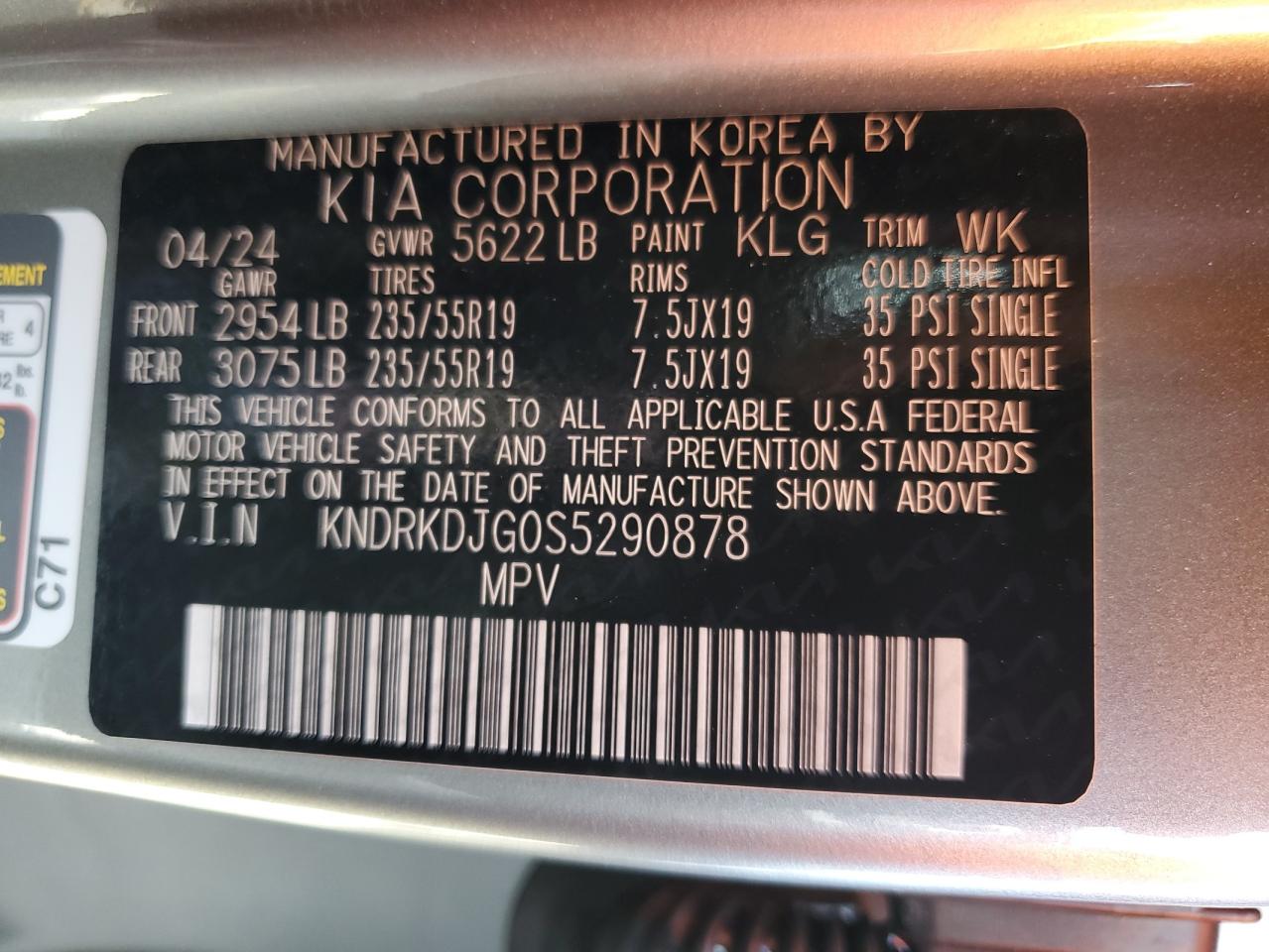 2025 Kia Sorento Sxp VIN: KNDRKDJG0S5290878 Lot: 63200854