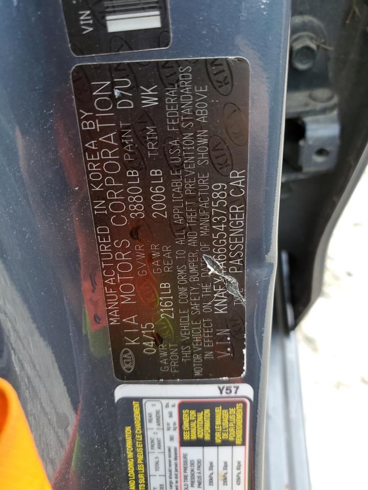 2016 Kia Forte Lx VIN: KNAFX4A66G5437589 Lot: 64157734