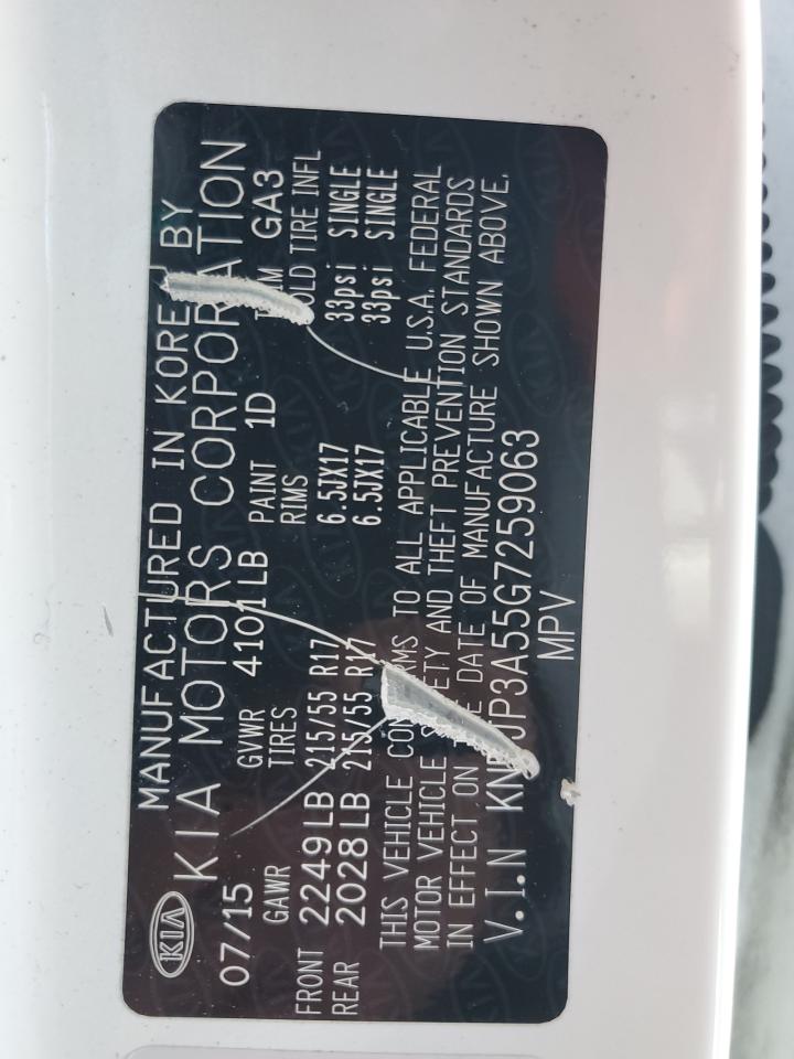 2016 Kia Soul + VIN: KNDJP3A55G7259063 Lot: 62569434