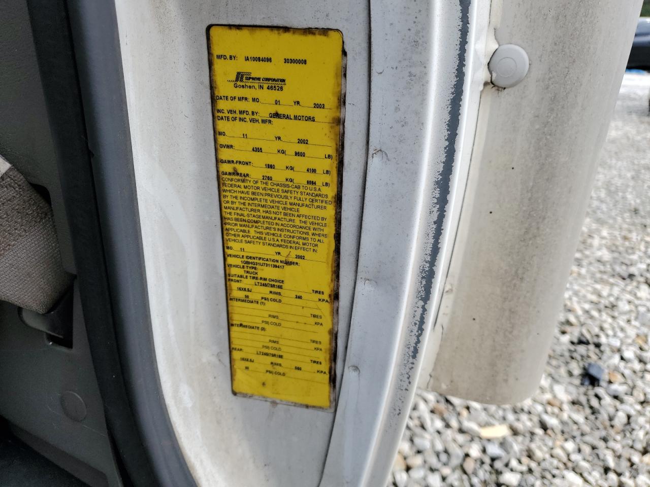 2003 Chevrolet Express G3500 VIN: 1GBHG31U731139417 Lot: 62744944