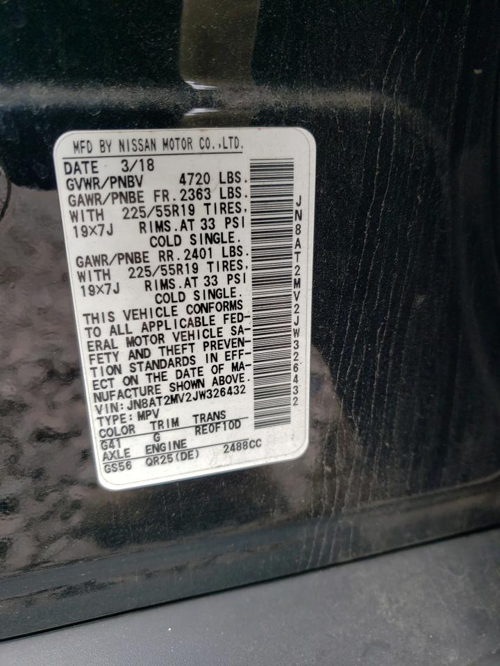 2018 Nissan Rogue S VIN: JN8AT2MV2JW326432 Lot: 63698314