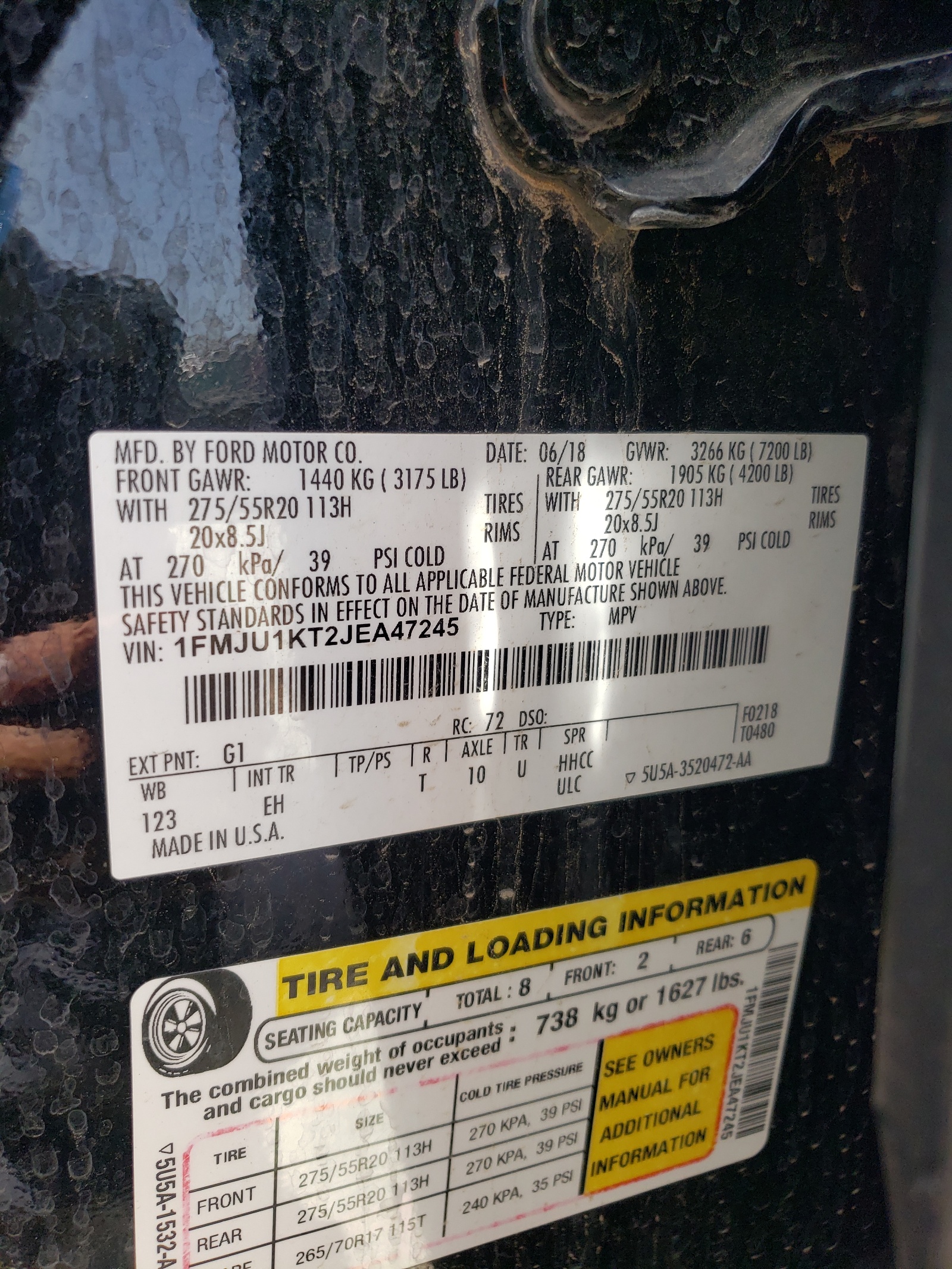 1FMJU1KT2JEA47245 2018 Ford Expedition Limited