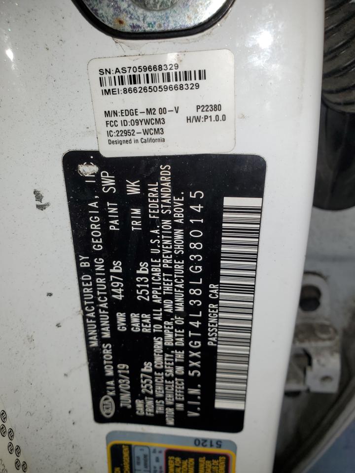 2020 Kia Optima Lx VIN: 5XXGT4L38LG380145 Lot: 62636254