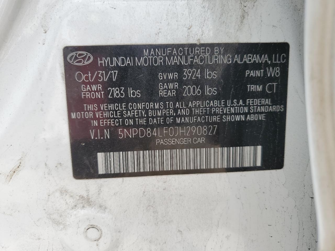 2018 Hyundai Elantra Sel VIN: 5NPD84LF0JH290827 Lot: 64596324