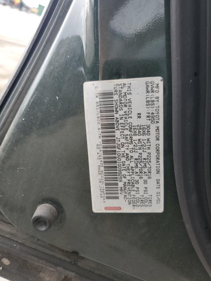 2001 Lexus Rx 300 VIN: JTJGF10U010099259 Lot: 61843204