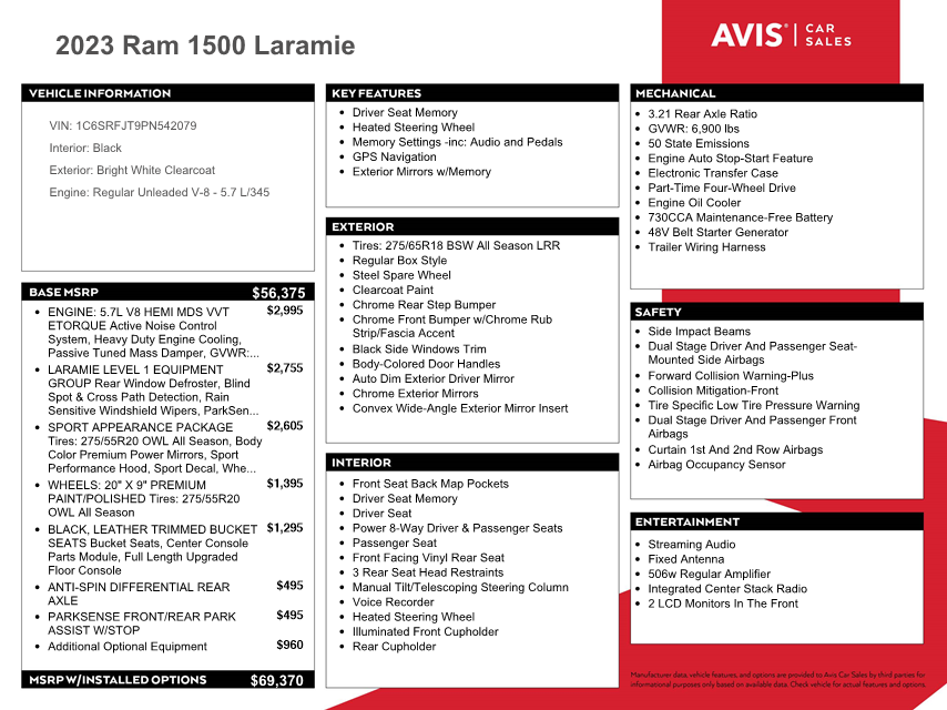 1C6SRFJT9PN542079 2023 Ram 1500 Laramie