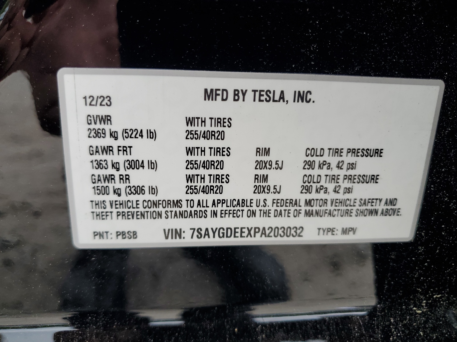 7SAYGDEEXPA203032 2023 Tesla Model Y