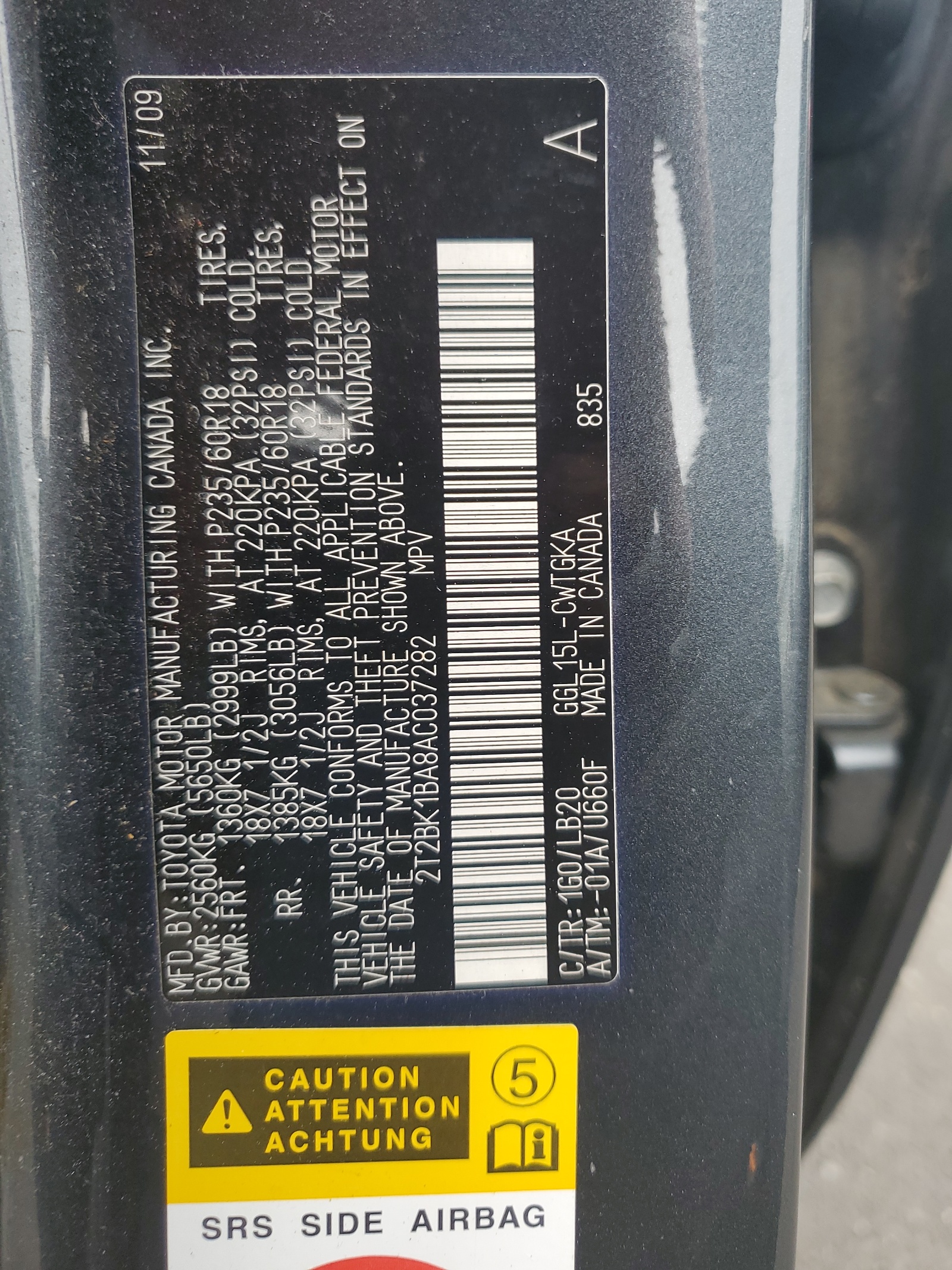 2T2BK1BA8AC037282 2010 Lexus Rx 350