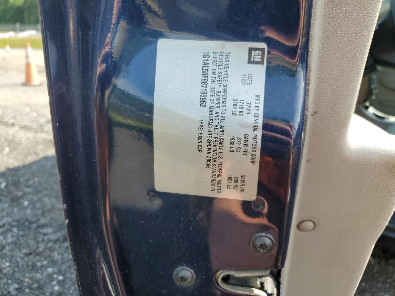 2008 Chevrolet Cobalt Lt VIN: 1G1AL58F887185962 Lot: 64832964