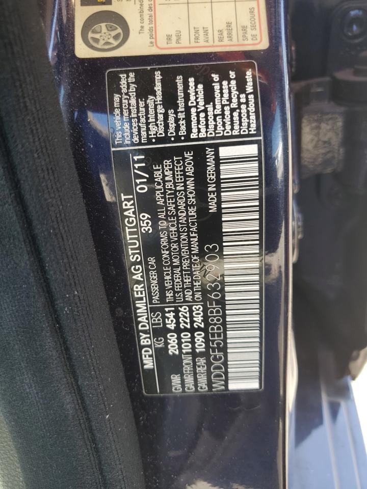 2011 Mercedes-Benz C 300 VIN: WDDGF5EB8BF632903 Lot: 63847374