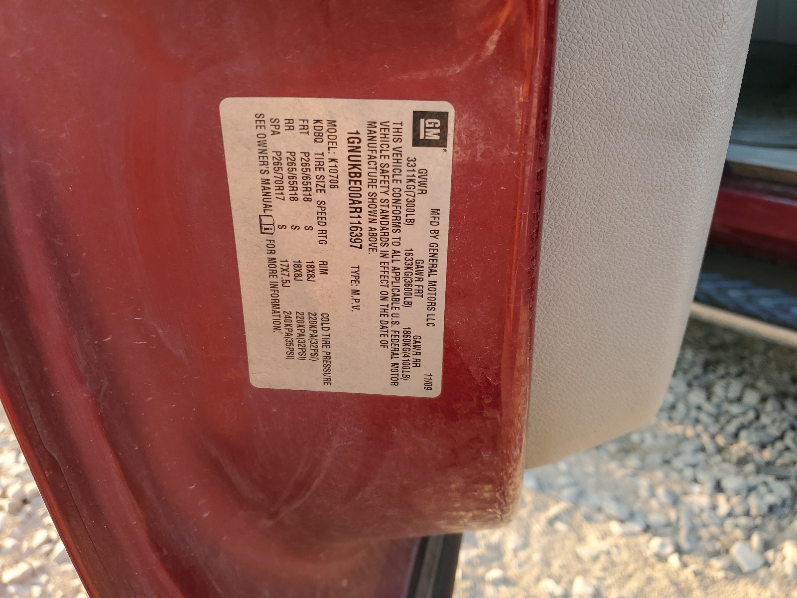 1GNUKBE00AR116397 2010 Chevrolet Tahoe K1500 Lt