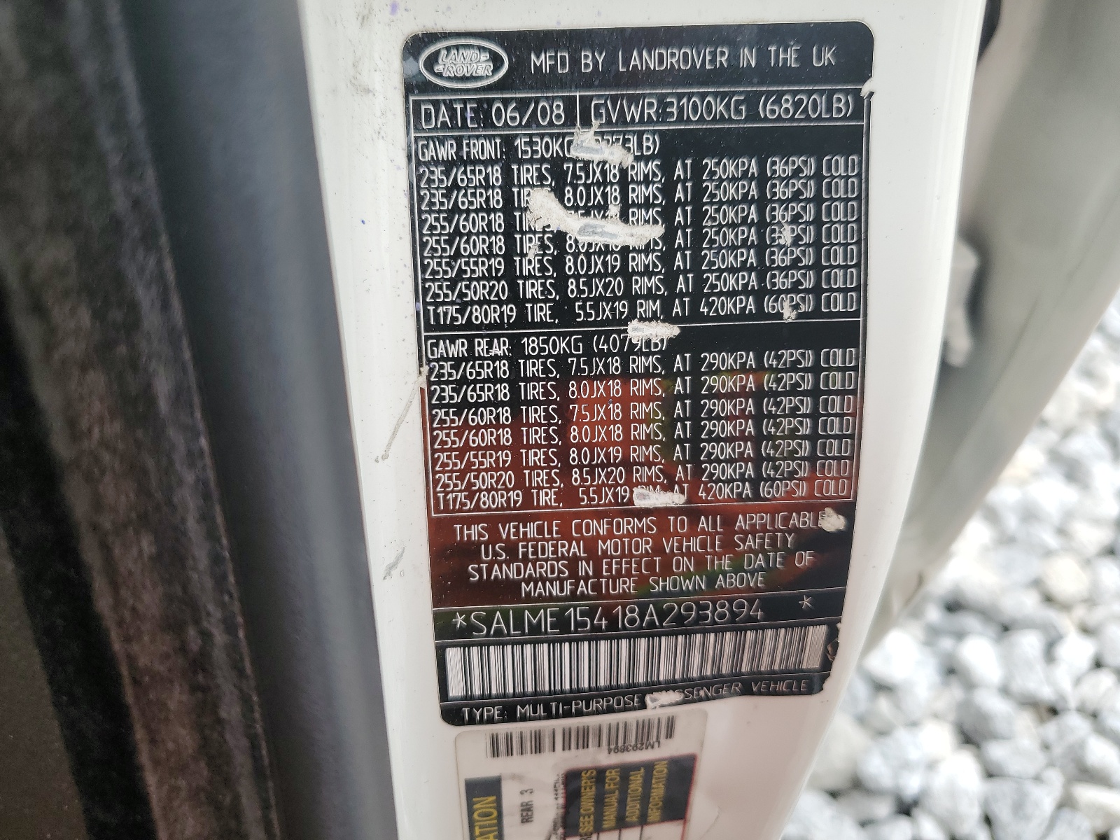 SALME15418A293894 2008 Land Rover Range Rover Hse